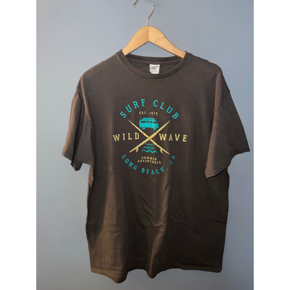Delta Pro Weight Surf Club Long Beach CA Graphic T-Shirt Gray XL